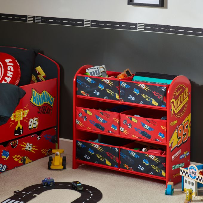 Cars Lightning McQueen bookcase with 6 baskets version 3