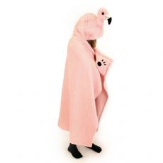 Blanket with hood, flamingo