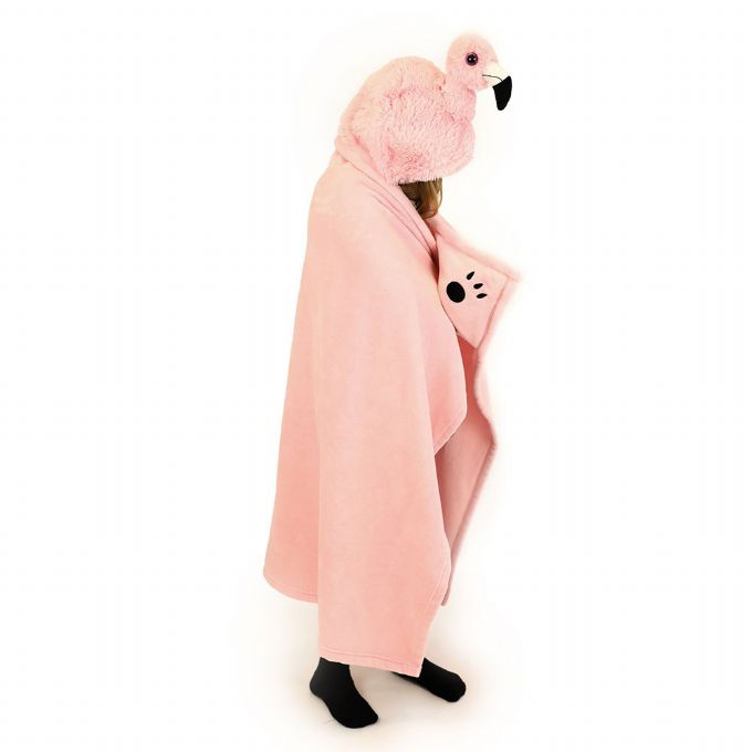 Blanket with hood, flamingo version 1