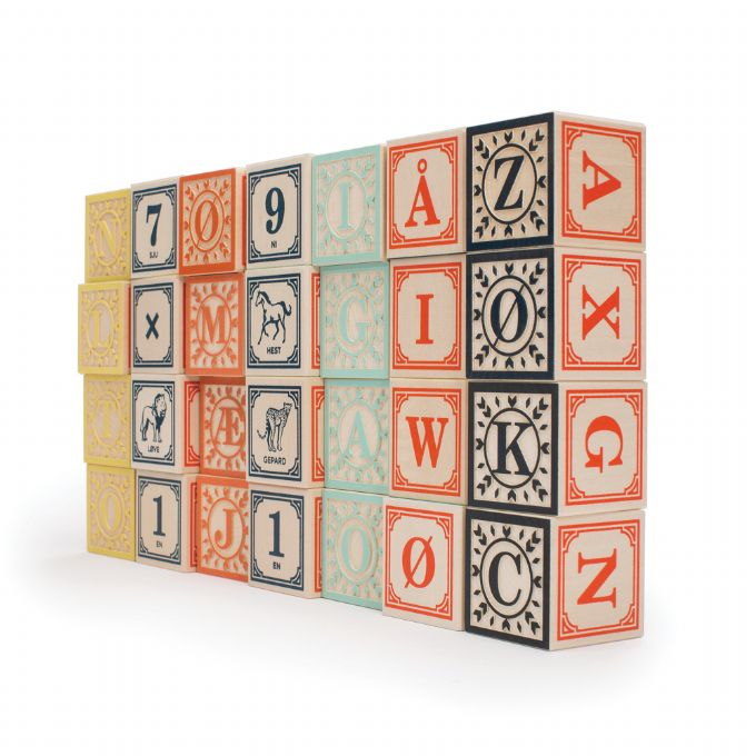 Classic ABC blocks, Norwegian letters version 1