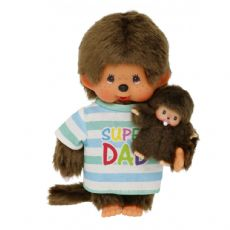 Monchhichi father with child 20cm