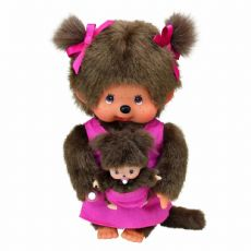 Monchhichi mother and child, 20 cm