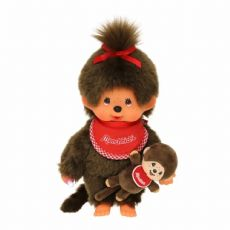 Monchhichi girl with baby, 20 cm