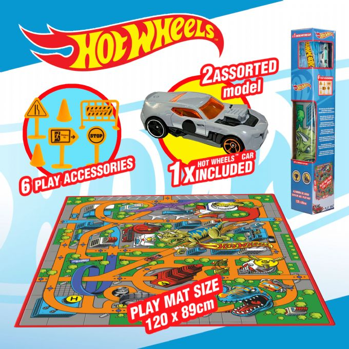 Hot Wheels Legetæppe inkl bil 87,5x118cm version 2