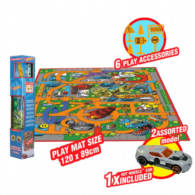 Hot Wheels Legetæppe inkl bil 87,5x118cm version 1