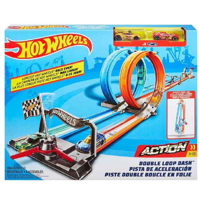 Hot Wheels Kaksoislooppi ja 2 autoa version 2