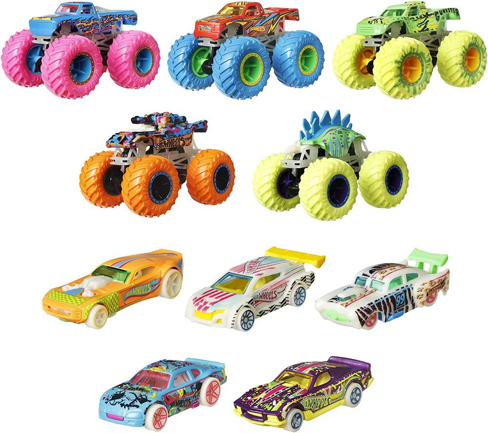 Hot Wheels Glow In The Dark 10 pack