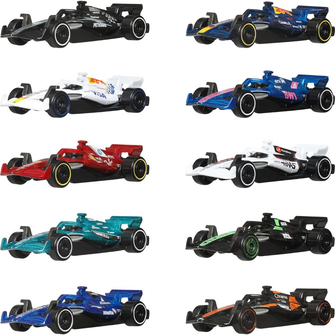 Hot Wheels F1 Racing 1:64 10-pakke