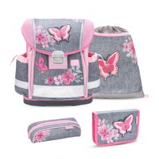 Butterflies Koululaukku, jossa 4 osaa