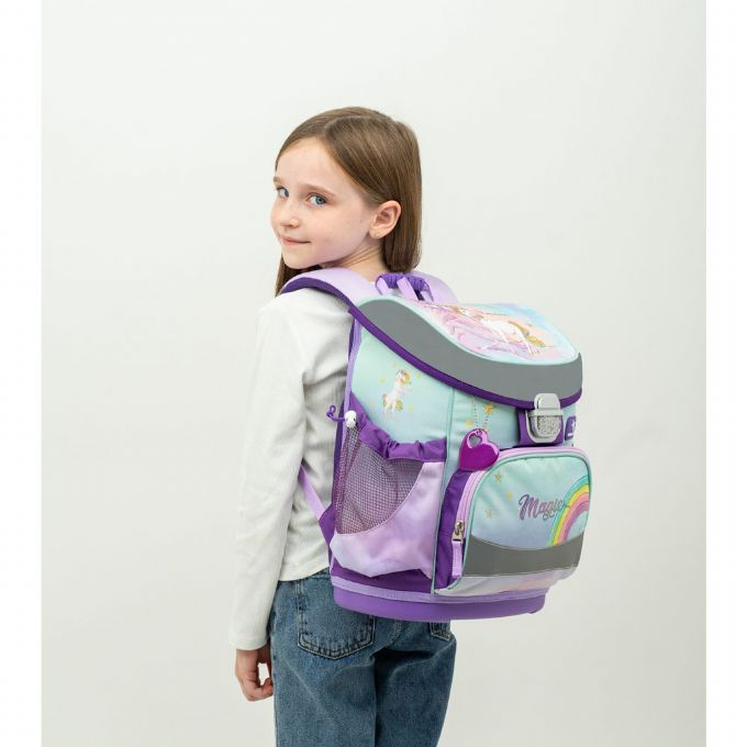 Rainbow Unicorn -koululaukku, jossa 4 osaa version 3