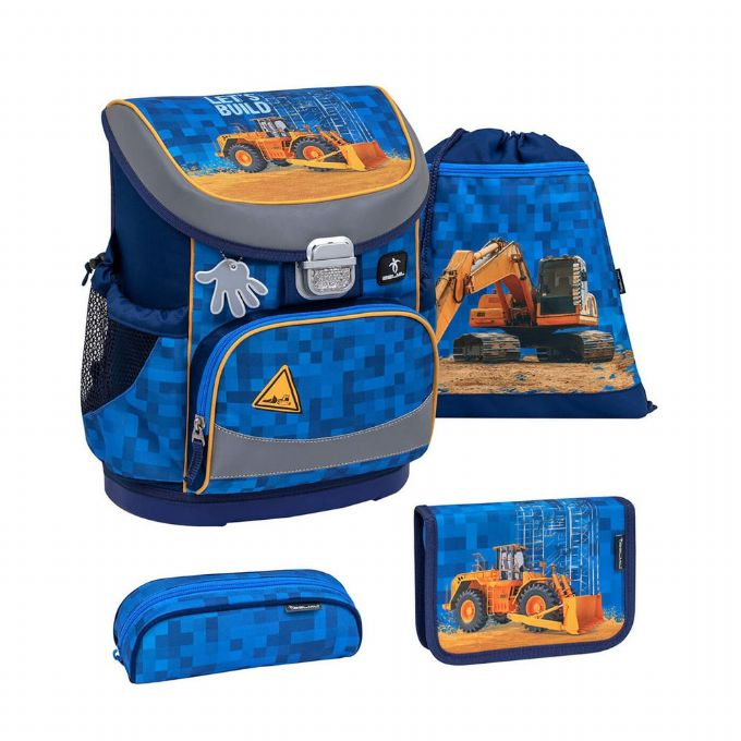 Bulldozer koululaukku, jossa 4 osaa version 1