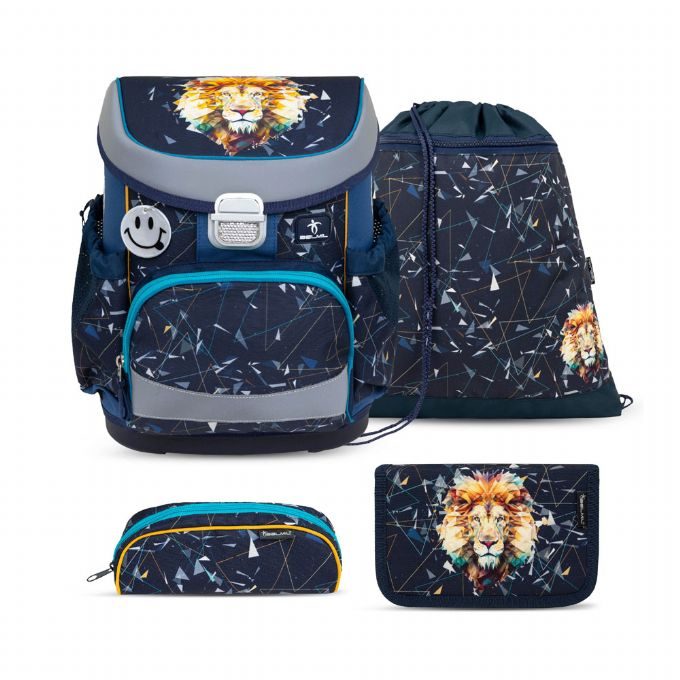 Lion koululaukku, jossa 4 osaa version 1