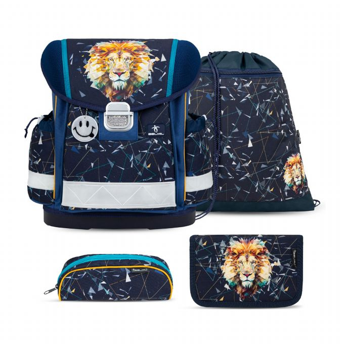 Lion koululaukku, jossa 4 osaa version 1