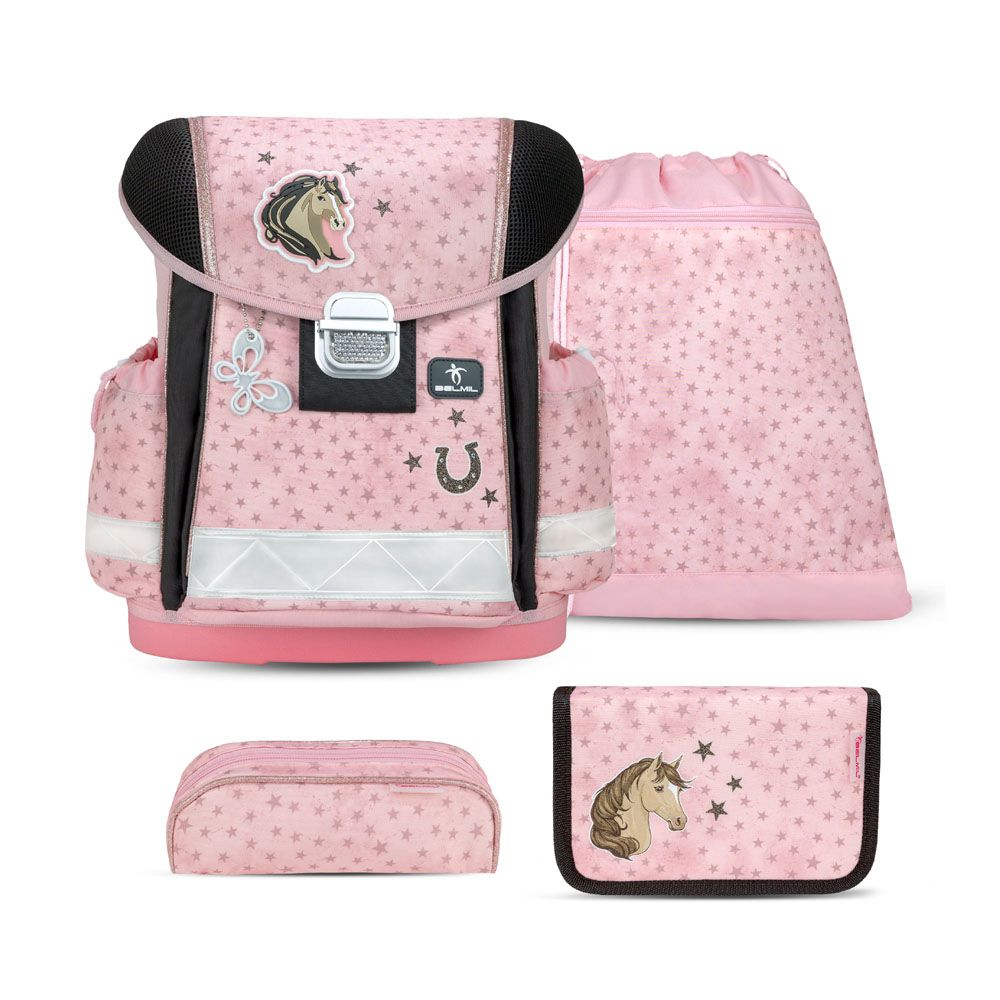 Hevoskoululaukku, jossa 4 osaa Belmil koululaukut 879495