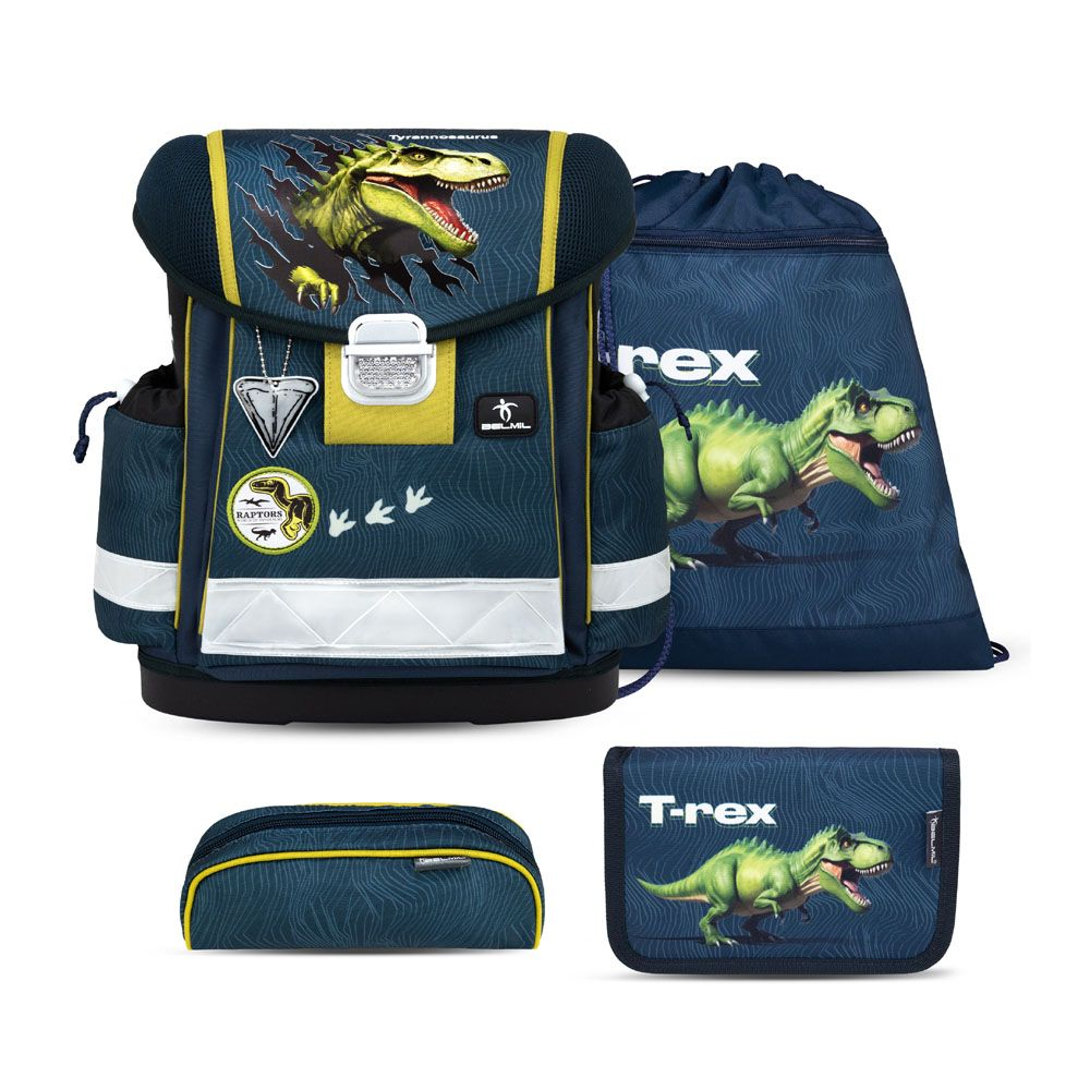 Dinosaur-koululaukku, jossa 4 osaa Belmil koululaukut 879600