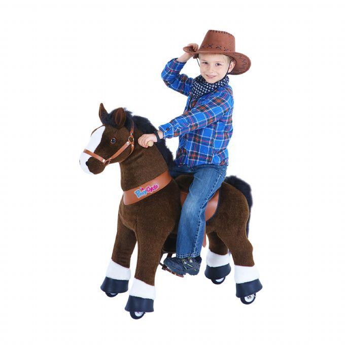 Ride-on Chokoladebrun hest m. hvid hove version 2