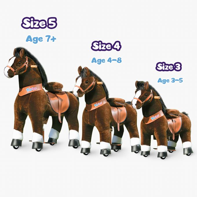 Ride-on Chokoladebrun hest m. hvid hove version 6
