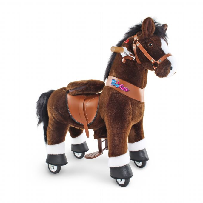 Ride-on Chokoladebrun hest m. hvid hove version 1