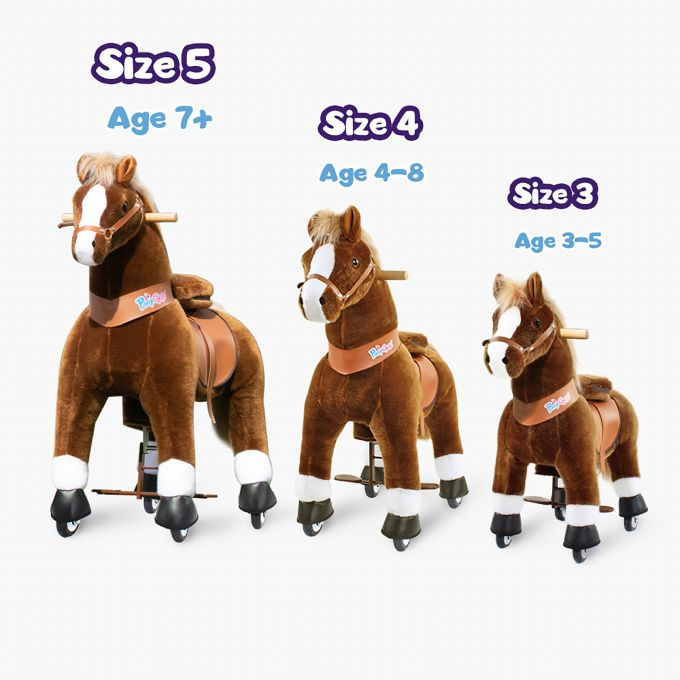 Ride-on brun hest med hvid hove version 6