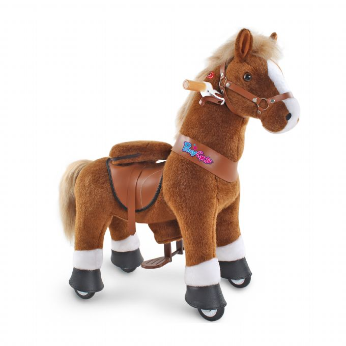 Ride-on brun hest med hvid hove version 1