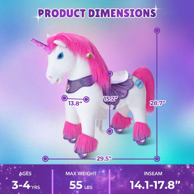 Ride-on hest Pink enhj�rning version 2