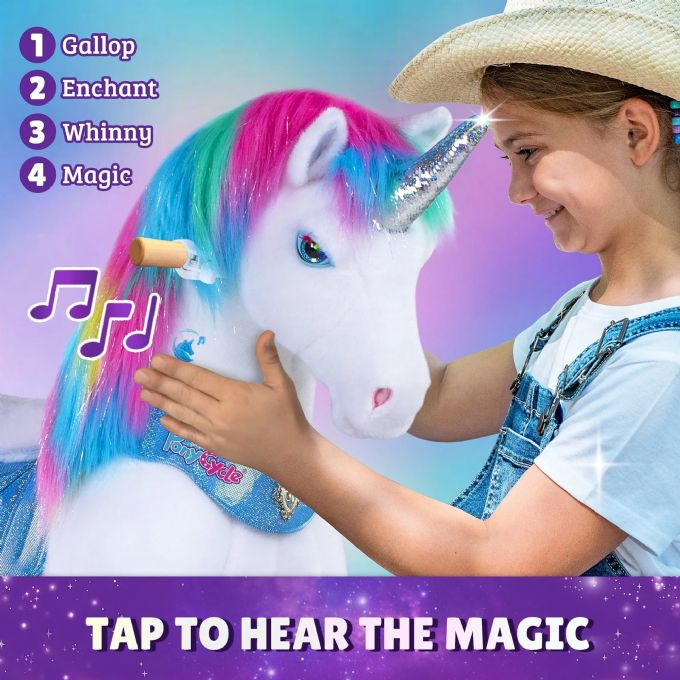 Ride-on hest Rainbow enhj�rning version 3