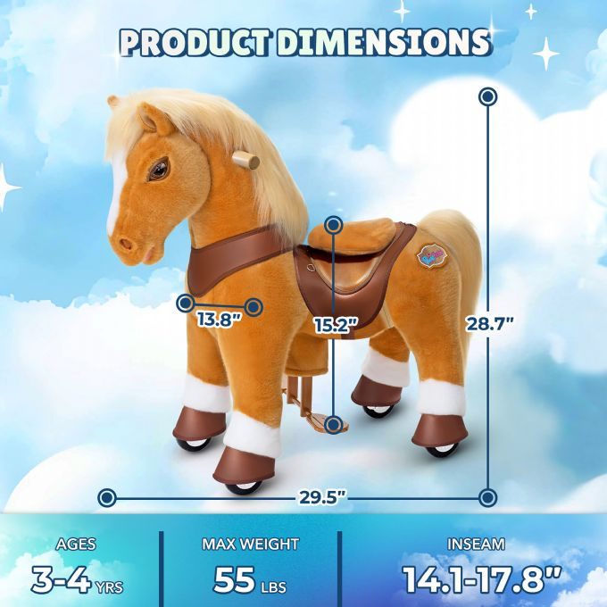 Ride-on hest Light brown horse version 2