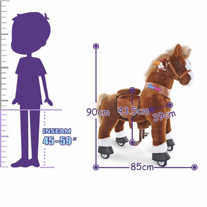 Ride-on Brun hest med hvid hove version 3