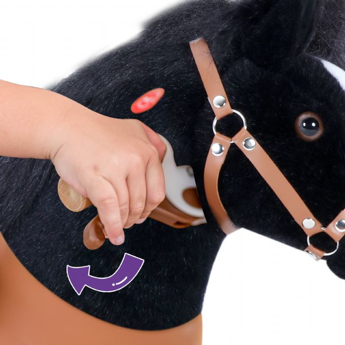 Ride-on Sort hest med hvid hove version 5