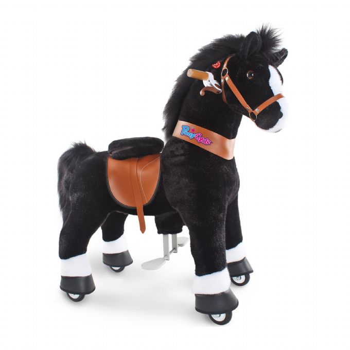 Ride-on Sort hest med hvid hove version 1