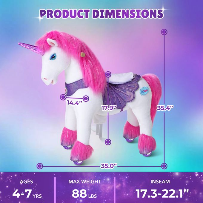 Ride-on hest Pink enhj�rning version 2