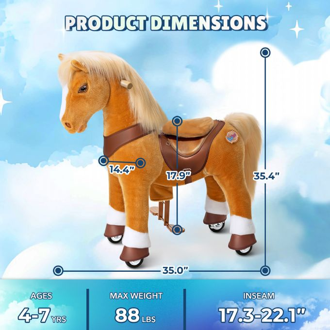 Ride-on lysbrun hest version 2