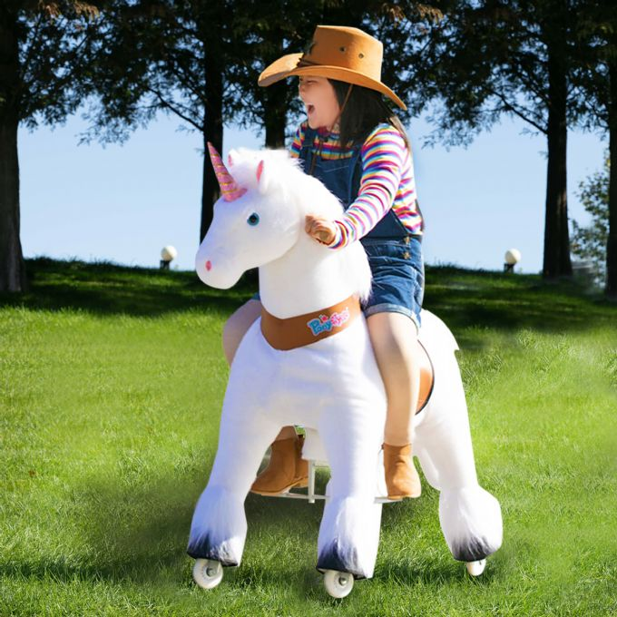 Ride-on hest Hvid Enhj�rning version 2