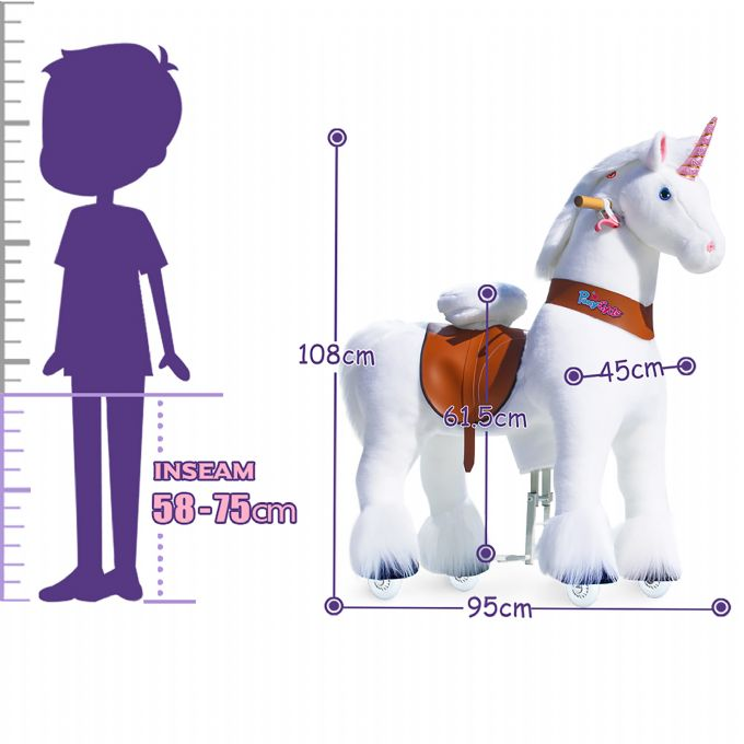 Ride-on hest Hvid Enhj�rning version 3