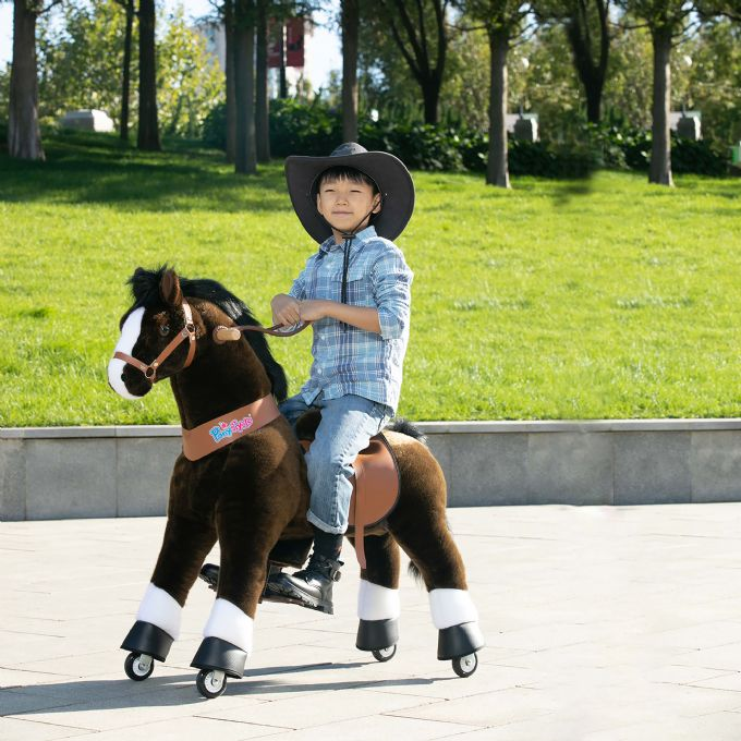 Ride-on Chokoladebrun hest m. hvid hove version 2