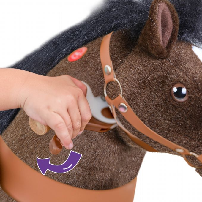 Ride-on Chokoladebrun hest m. hvid hove version 5