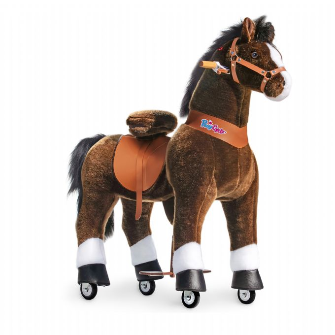Ride-on Chokoladebrun hest m. hvid hove version 1