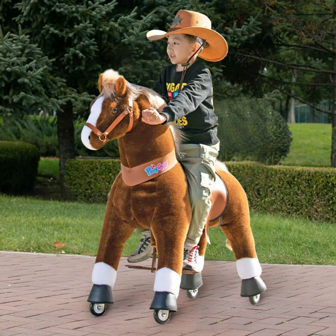 Ride-on Brun hest med hvid hove version 2