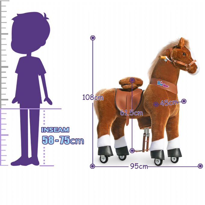 Ride-on Brun hest med hvid hove version 3