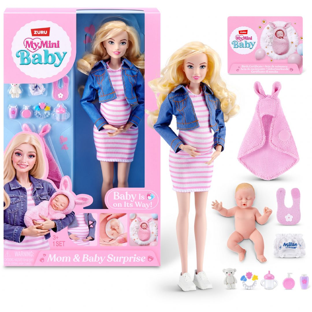 My mini baby - gravid dukke Lyserød