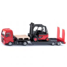 MAN lastbil med Linde gaffeltruck