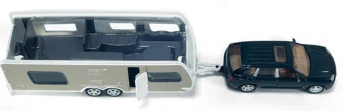Bil med campingvogn 1:55 version 2