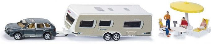 Bil med campingvogn 1:55 version 1