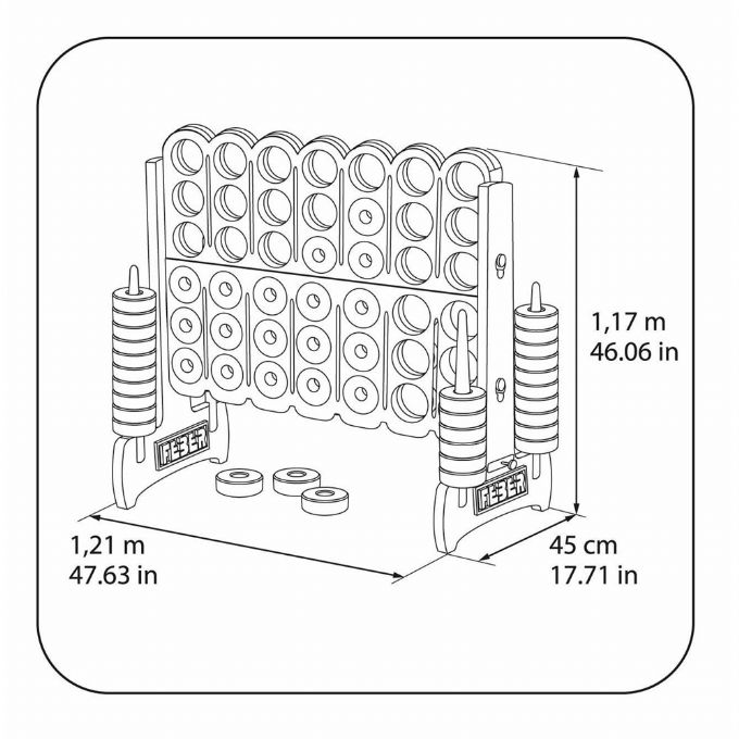 Mega 4 p� Stribe 121x118 cm version 3