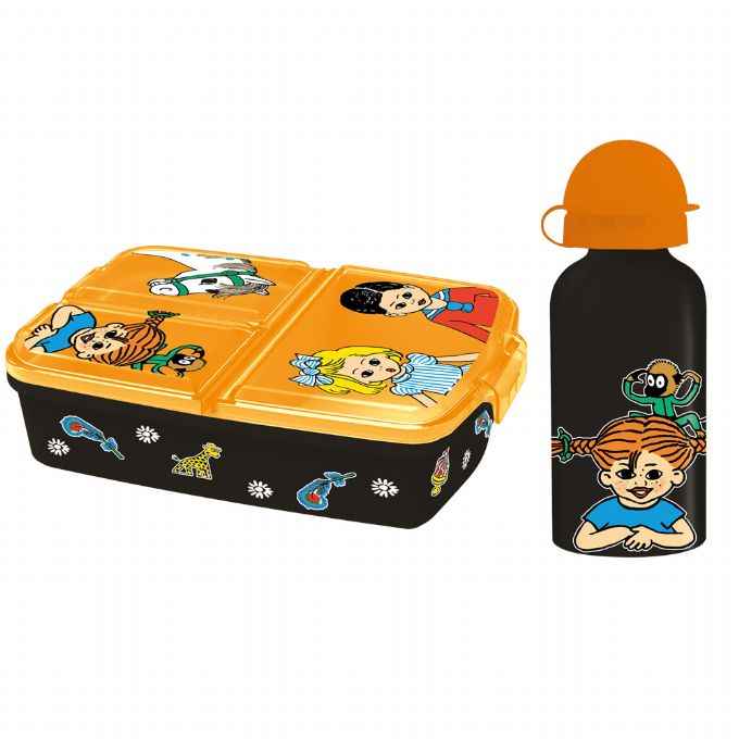 Pippi Lunchbox och vattenflaska i aluminium version 1