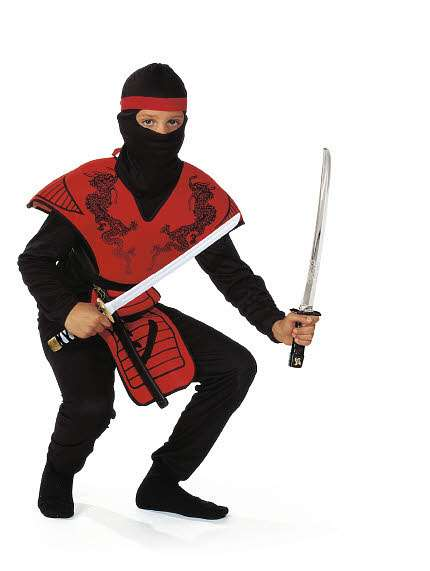 Ninjadrakt med Stoff-brynje, 160 cm version 1