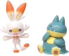 Pokemon Munchlax og Scorbunny figur