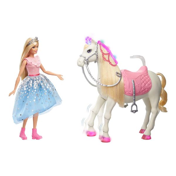 Barbie Prance og hesten Shimmer - Princess Adventure dukker playsæt GML79
